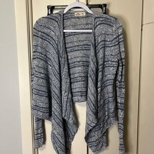 Hollister Blue and Gray Striped Cardigan